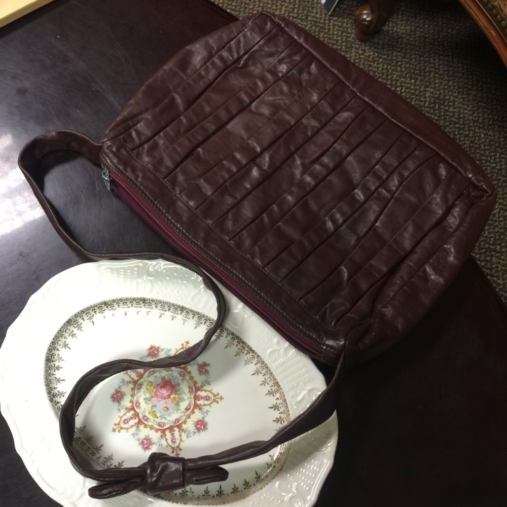 Vintage purse leather by Reem USA maroon brown - Picture 2 of 6